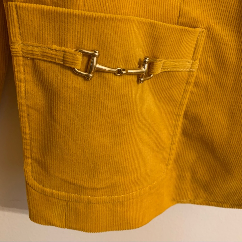 NWT Talbots Dual Button Corduroy Blazer in Mustard Yellow, Size 12 - Picture 6 of 12